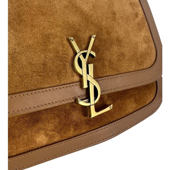 Saint Laurent Brown Solferino Medium Suede Crossbody Bag - Picture 6 of 16
